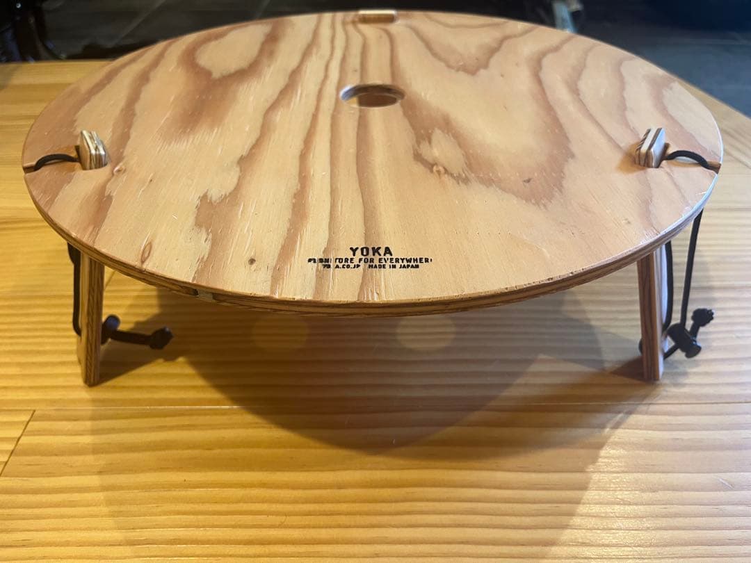 YOKA 木製 アウトドアテーブル 直径30cm