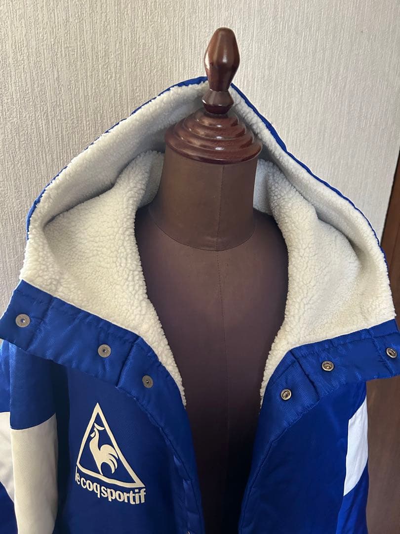 ルコックスポルティフ　ベンチコート　ロングコート　メンズ　ブルー　青　ボア