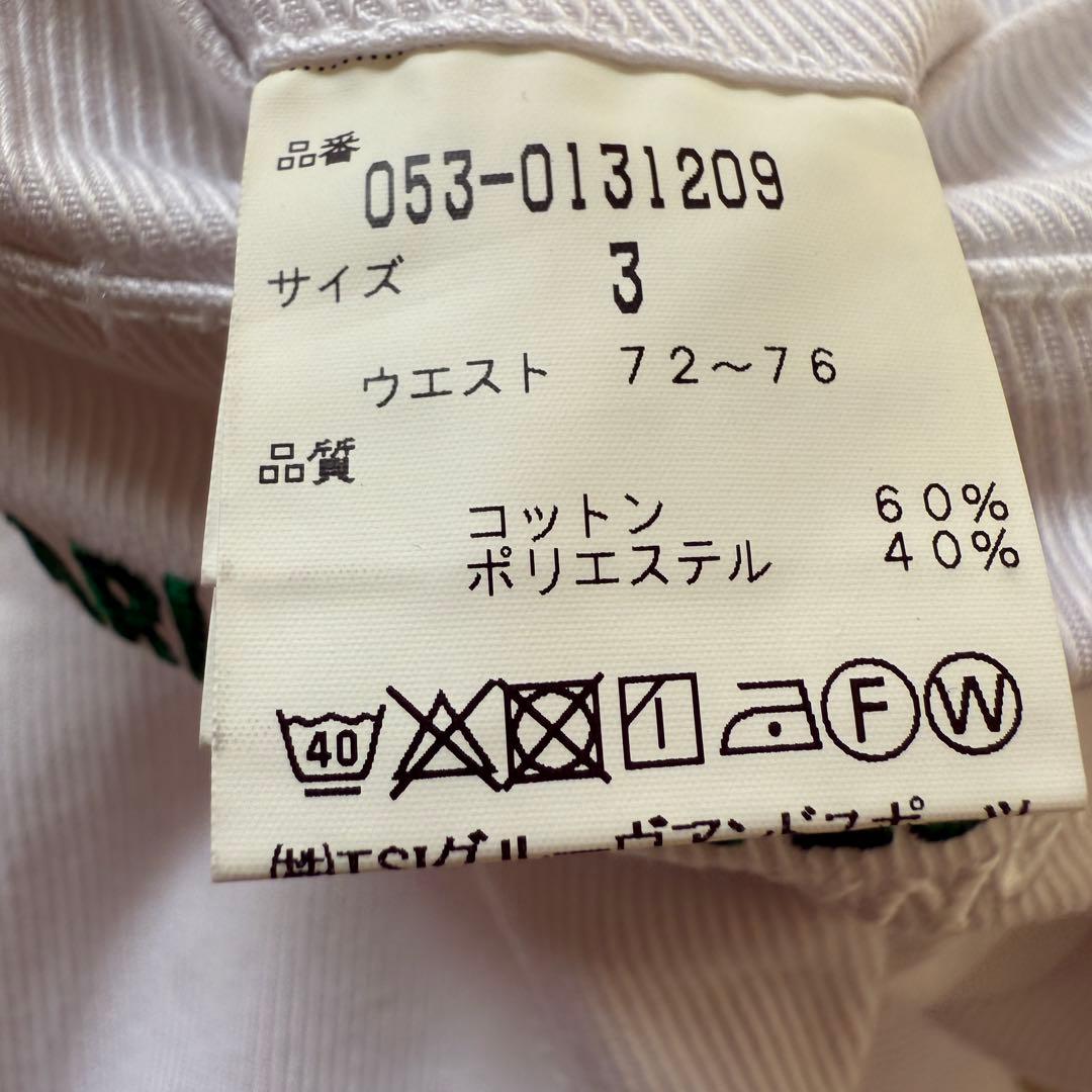 パーリーゲイツ　パンツ　白　ホワイト　3 S〜M相当　オールシーズン　地厚　美品