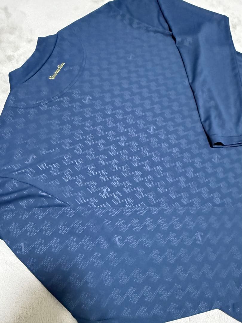 レザレクション　長袖モックネック　ゴルフシャツ　2XL ネイビー