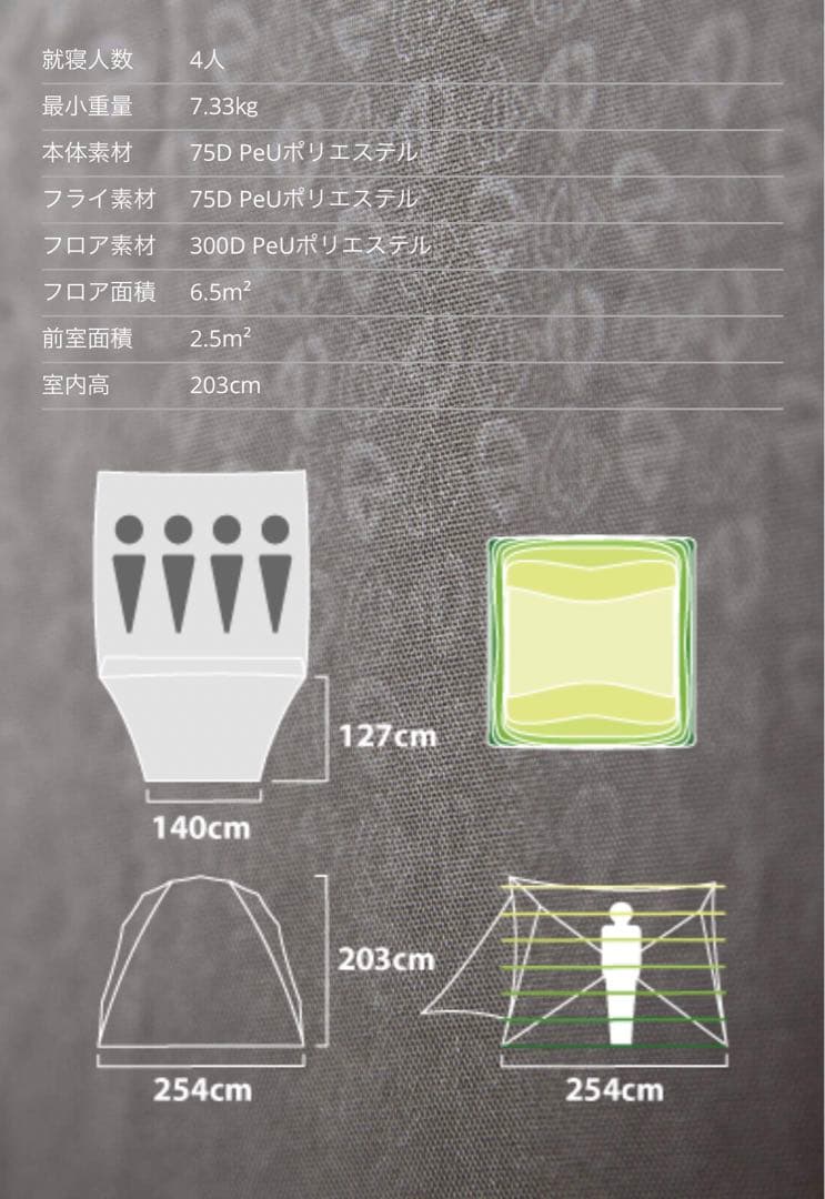 NEMO ニーモ ワゴントップ4P グランドシート付き