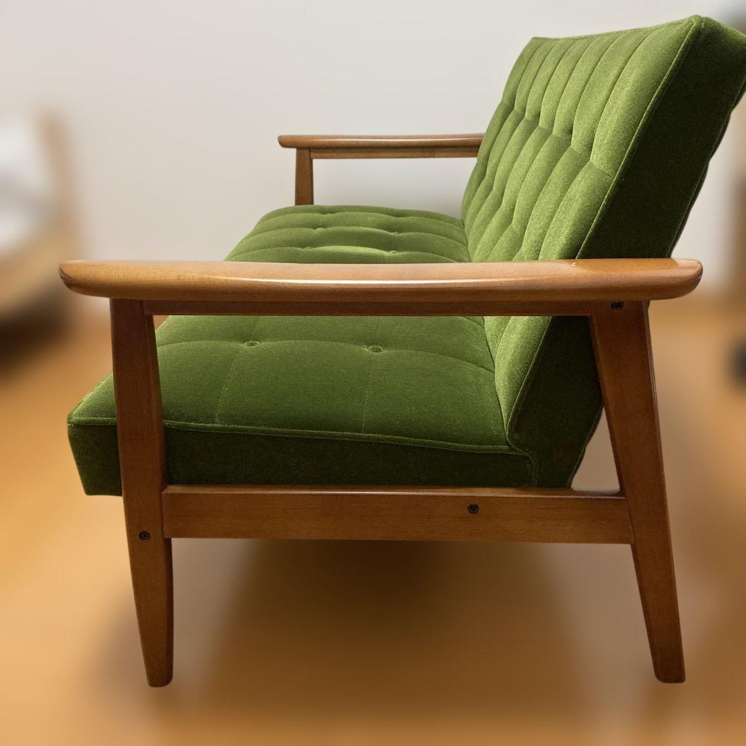 カリモク60 Kチェア2シーター　モケットグリーン