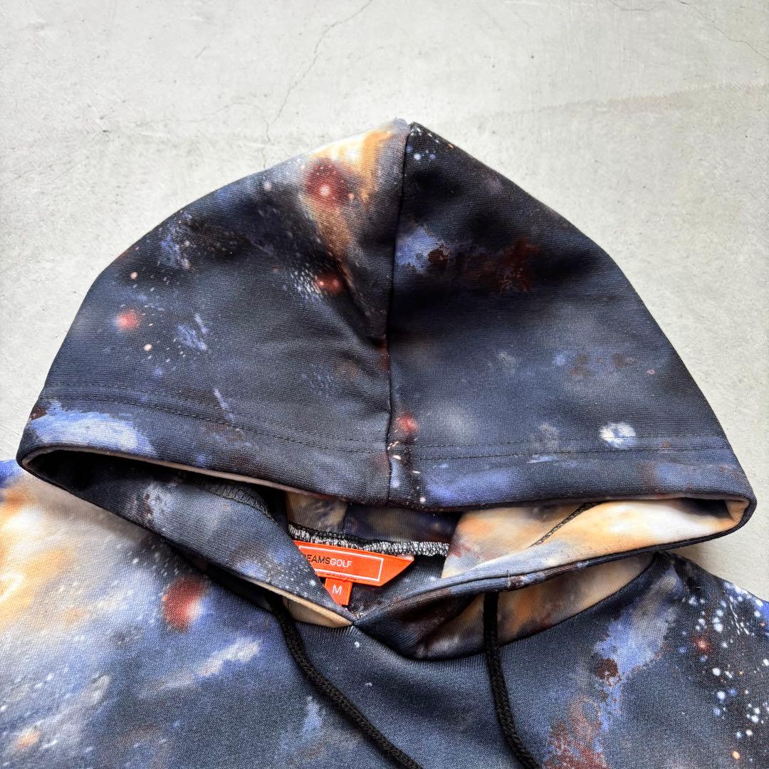 BEAMS GOLF ビームスゴルフ 宇宙プリントフード付きパーカー 総柄 M