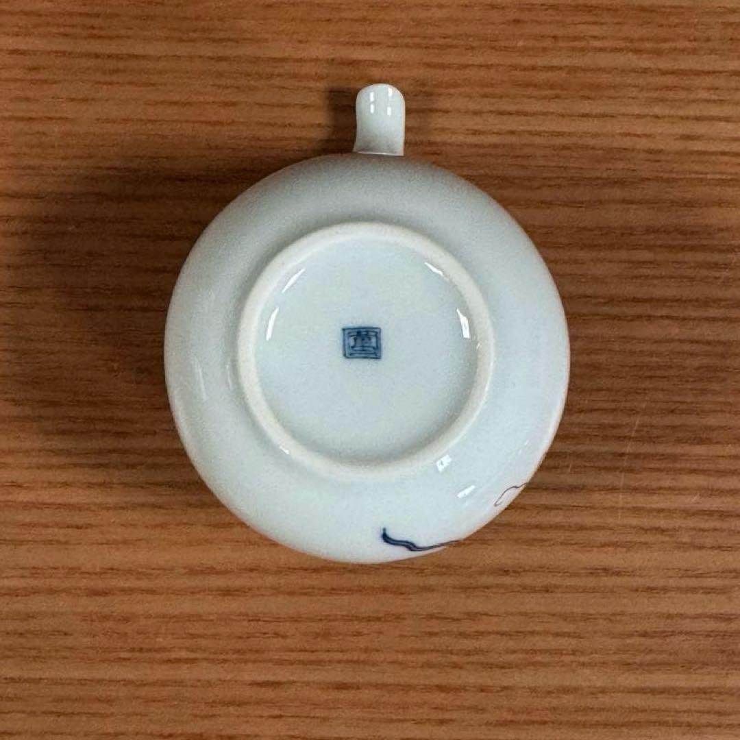 伊万里焼 畑萬陶苑：鍋島 瓢箪文 卵型醤油差し 台皿付☆