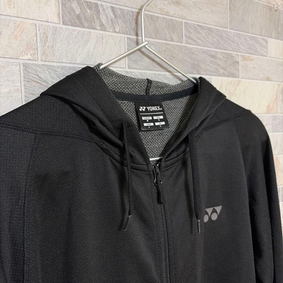 YONEX スウェットパーカー ヒートカプセルトリプル ジップアップ 黒 L