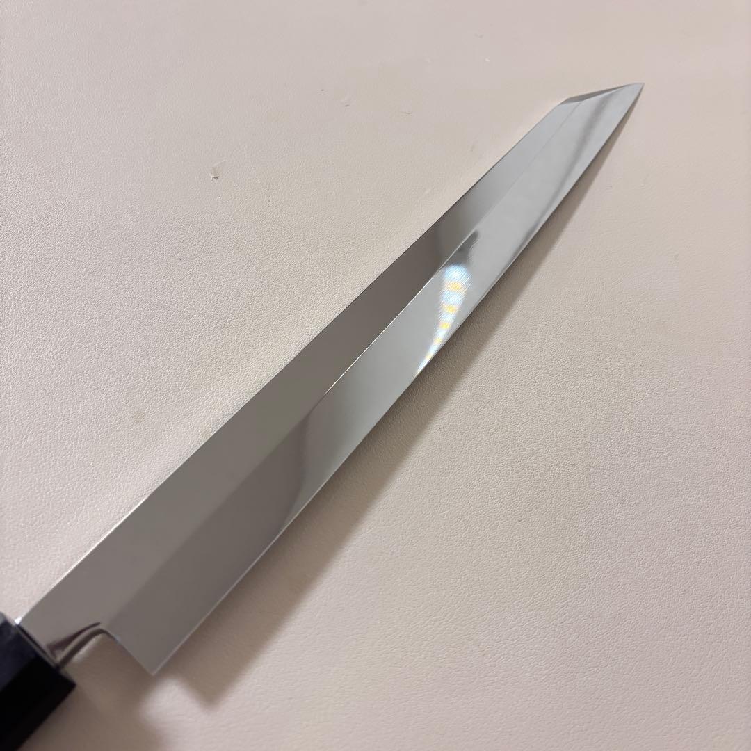 【特価限定】270mm 切付柳刃包丁 鏡面　黒檀八角柄 刺身包丁 「全鋼」'ᘗ