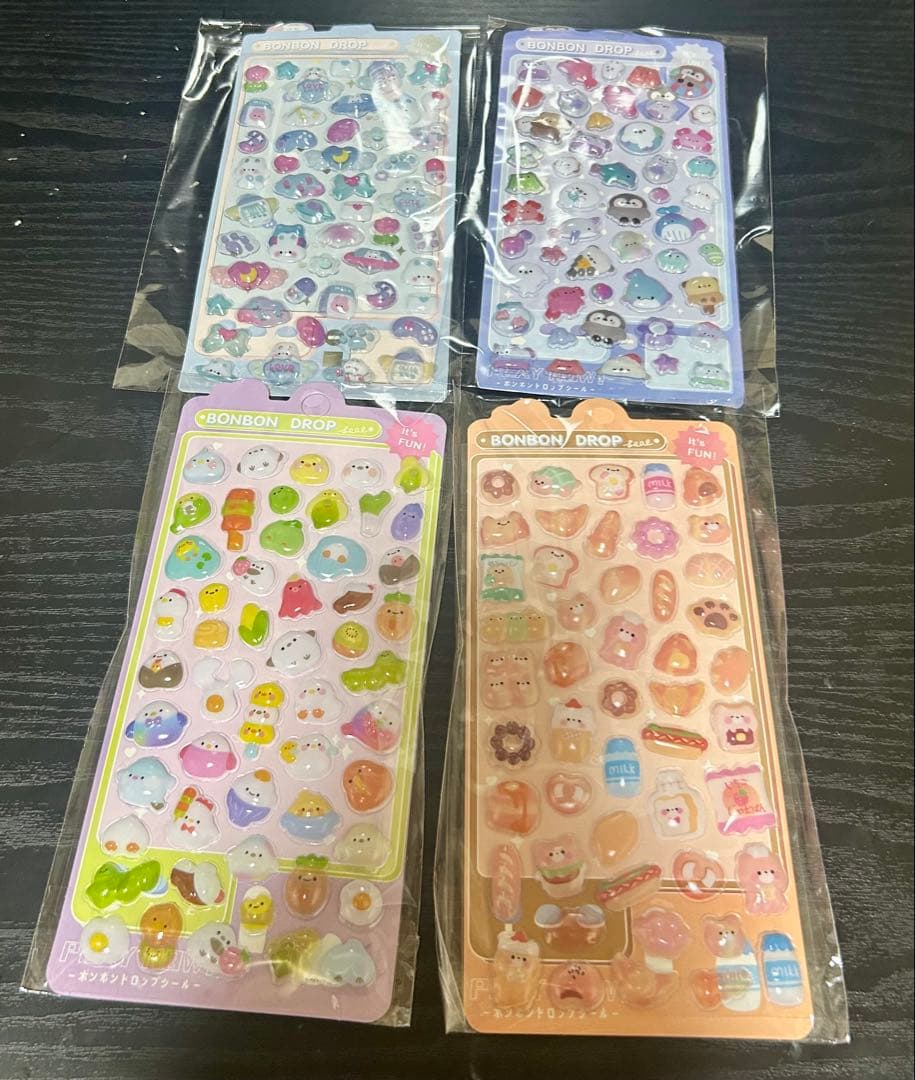 ボンボンドロップシール　シール　サンリオ　ちいかわ　動物　まとめ売り　４８点