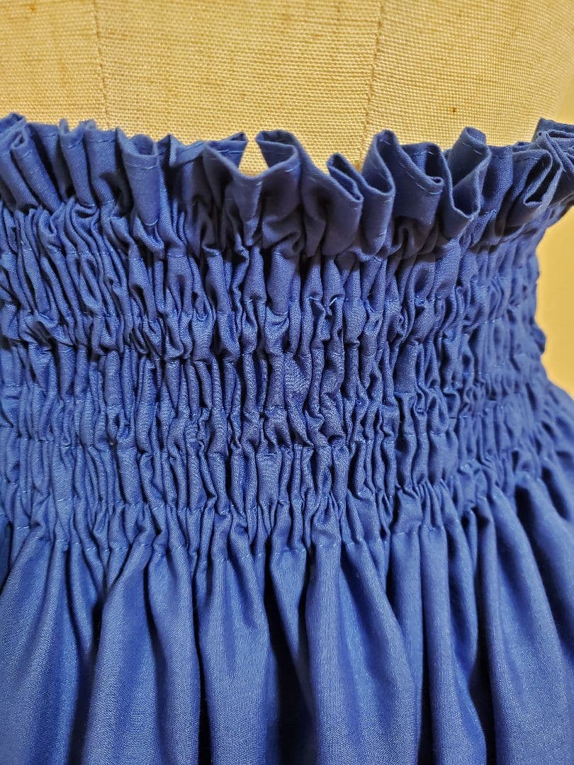 ハンドメイド　パウスカート　ブルー　フラダンス