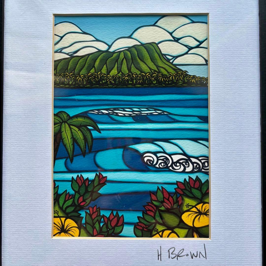 Heather Brown ヘザーブラウン　フレーム付き　絵画　ハワイ