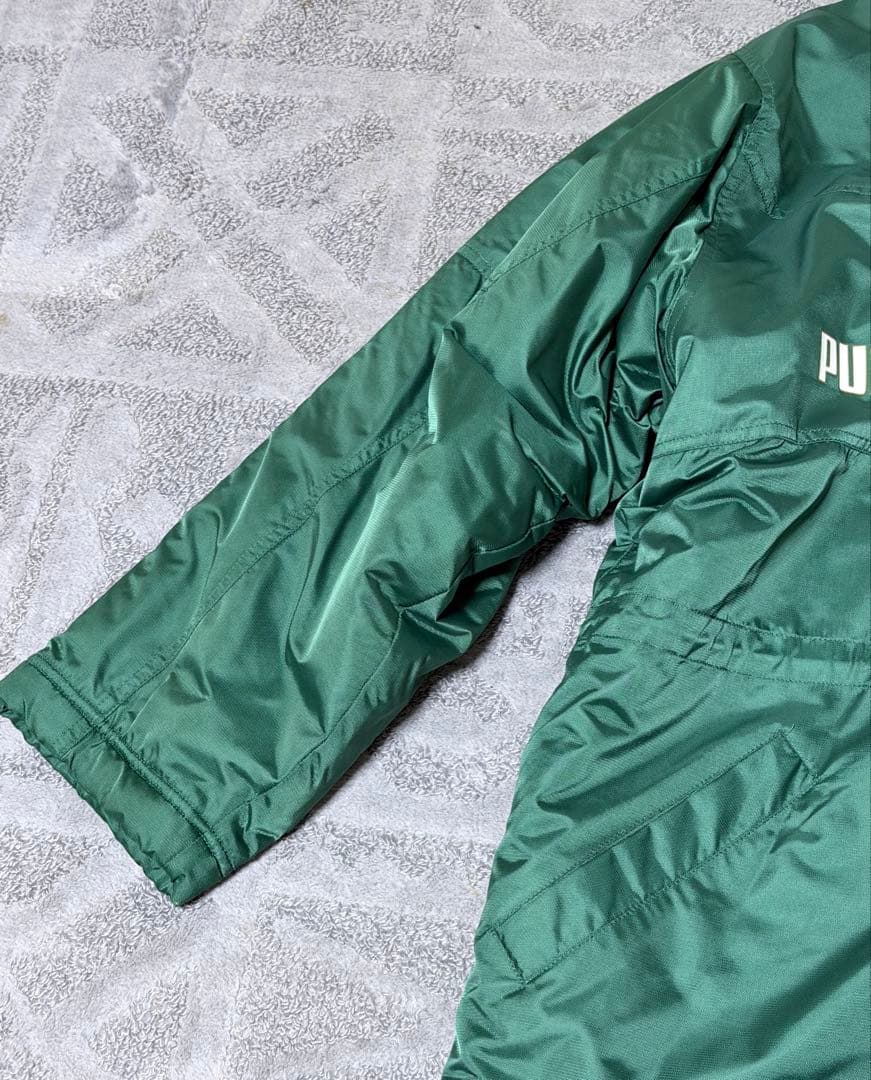 【美品 激レア ヴィンテージ】90's プーマ ベンチコート カラー緑×黄