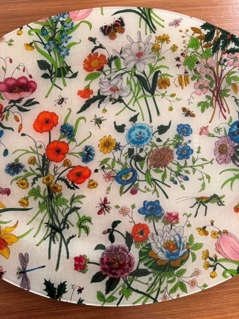 【レア】　グッチ　GUCCI 花柄　アクリルトレイ　オーバル　お盆　トレイ