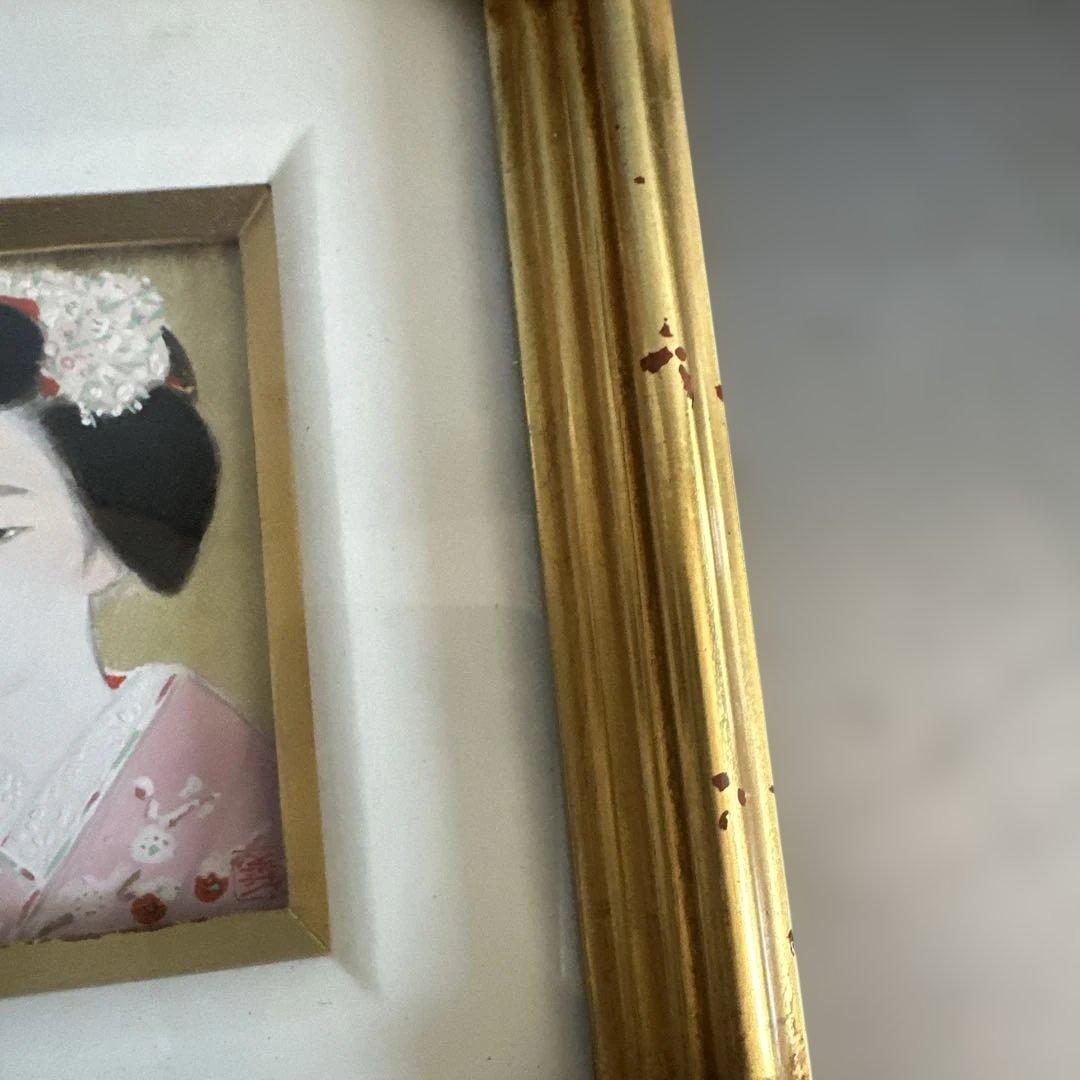 お値下げ❣️日本画 舞妓女性 金色フレーム