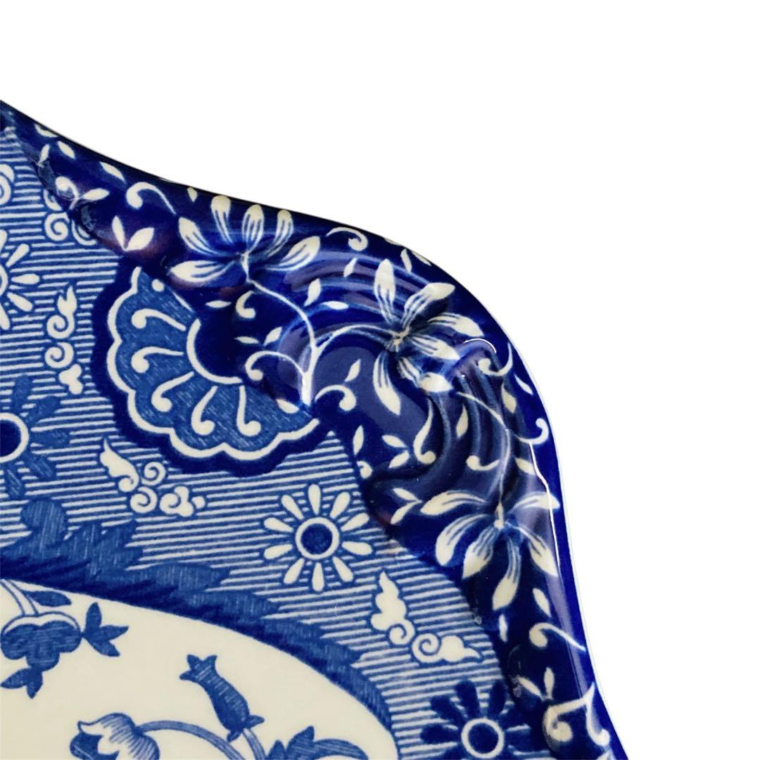 【希少】spode スポード　ブルーイタリアン　BBプレート　角　大皿　29cm
