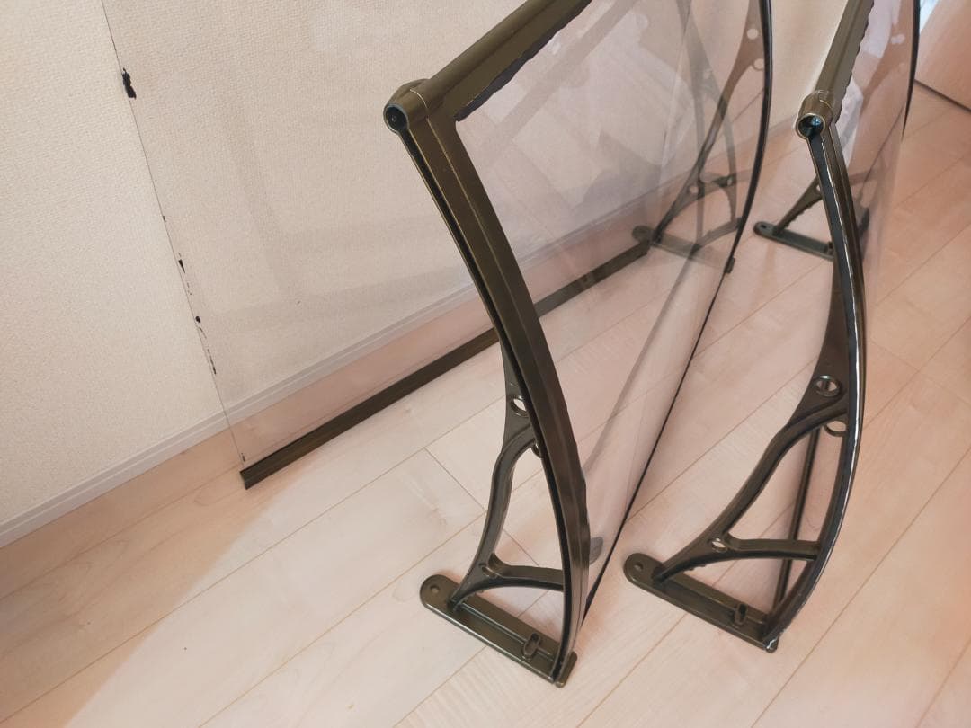 新品(未使用)_屋根庇 ひさし 雨よけ サンシェード オーニング屋根ひ(2個)
