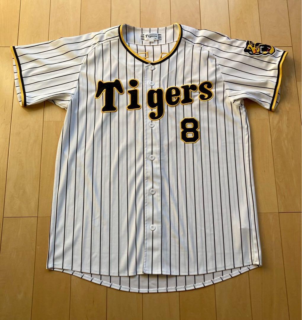 ⑤【美品】阪神タイガース　佐藤輝明選手　前ホーム　ユニフォーム　Oサイズ　#８