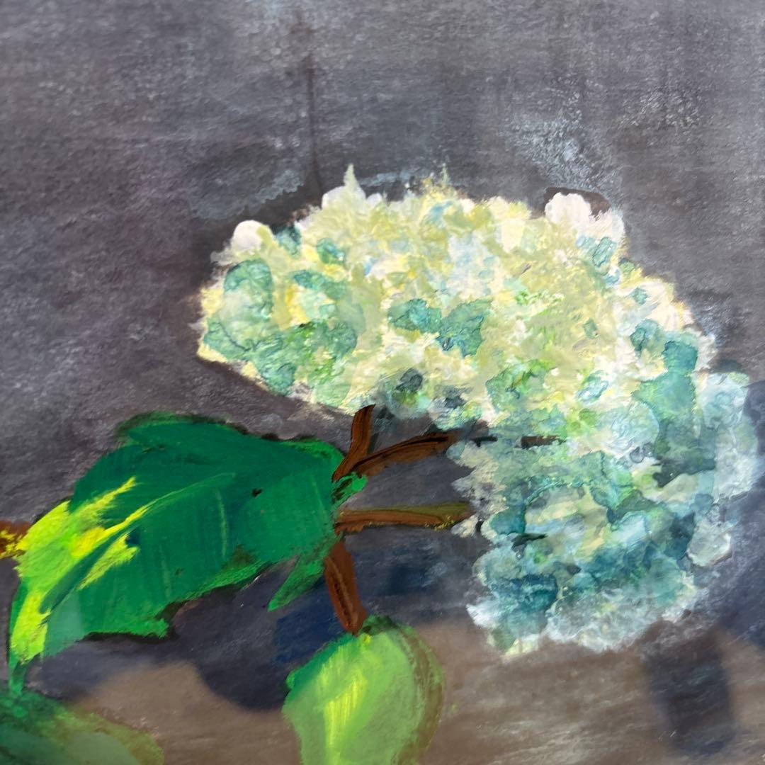 静物画　紫陽花　上條真三留