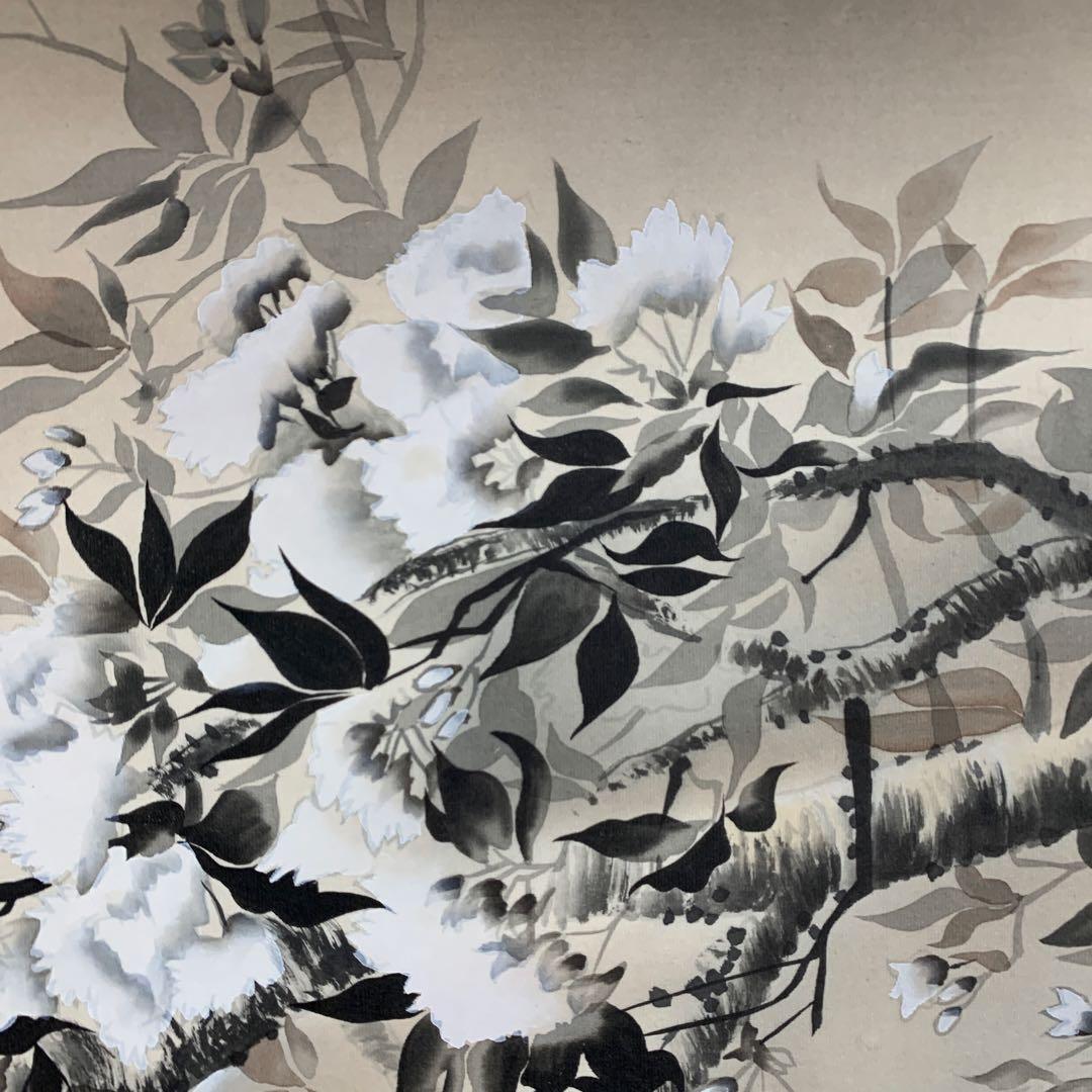 美品 掛け軸 杉浦契雪作 夜桜図 共箱 縁起物