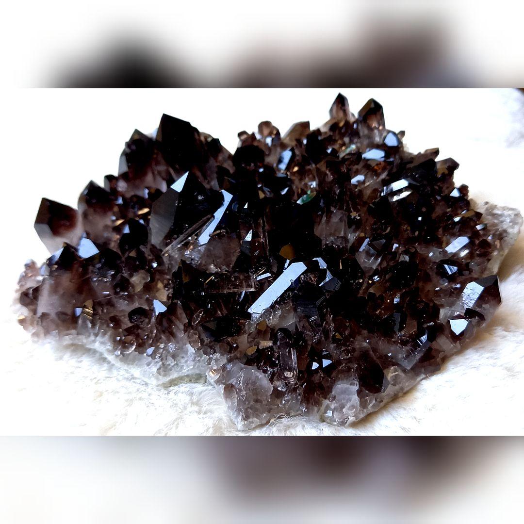 美麗☆高品質☆スモーキークォーツ☆クラスター☆黒水晶☆パワーストーン【189 】