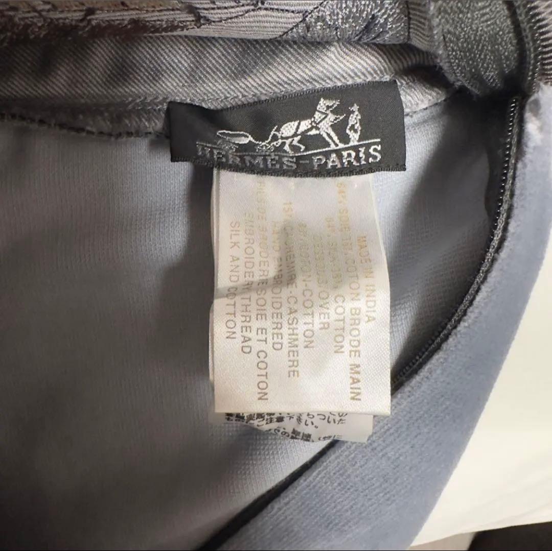 未使用 HERMES エルメス クッション 刺繍デザイン