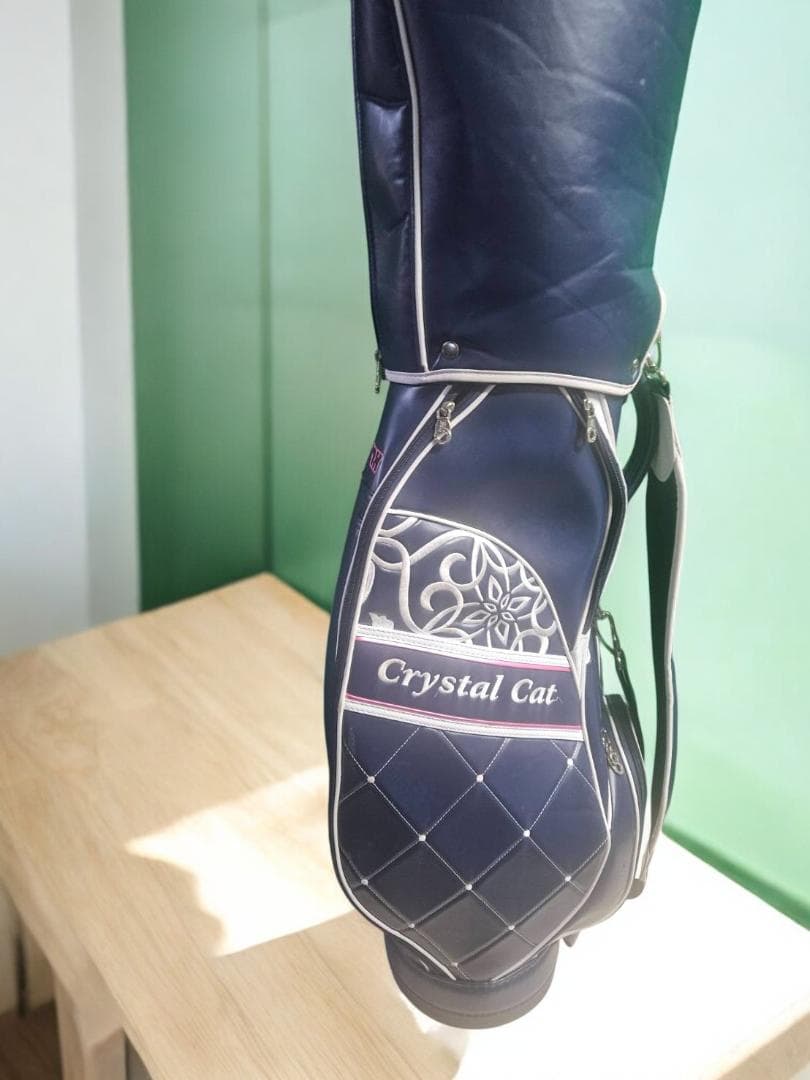 リーズ送料無料/美品Lynx Crystal Cat ゴルフバッグNAVY