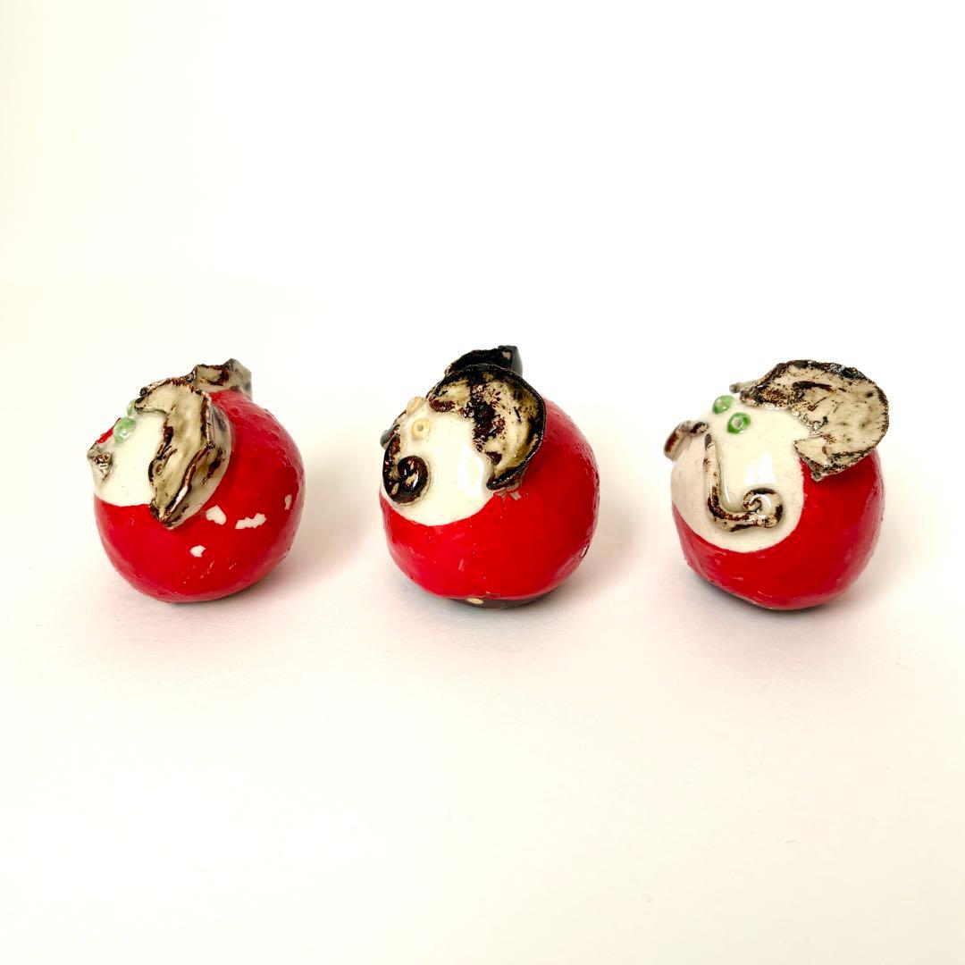 達磨のオブジェ(陶器3点セット)作家もの