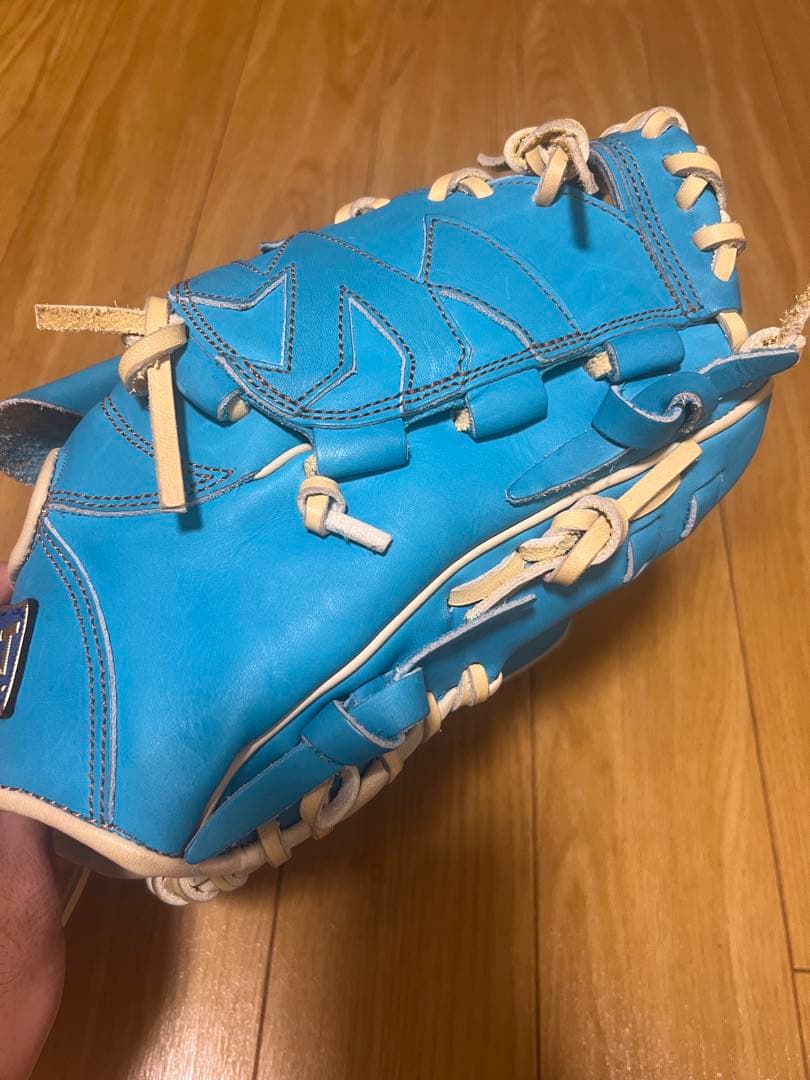 ZETT 青 硬式グローブ レースアップ