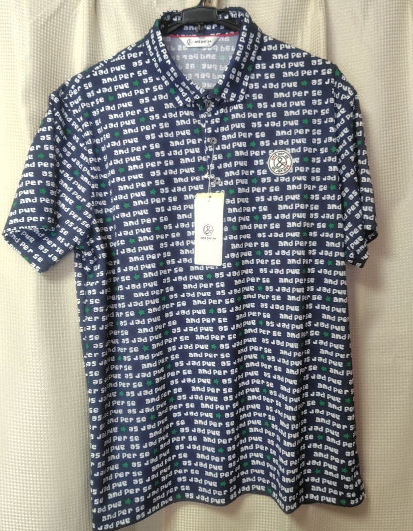 and per se ネイビー 星柄 3L シャツ　新品タグ付き