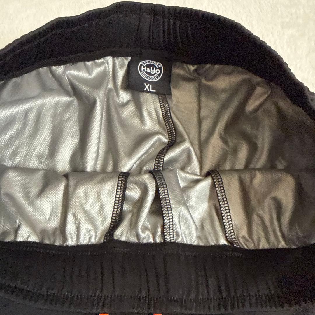 【H&Yo Fitness 】サウナスーツ 上下セット XL ブラック×オレンジ