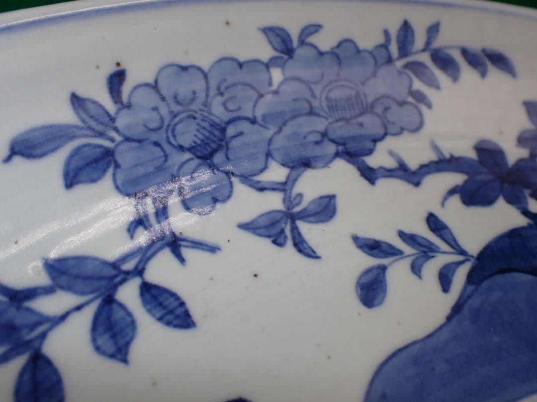 【完品】骨董品 古伊万里 大皿 藍柿 藍九谷