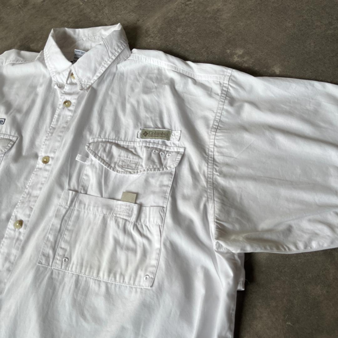 00s Columbia フィッシングシャツ 多ポケット XXL 白 A254