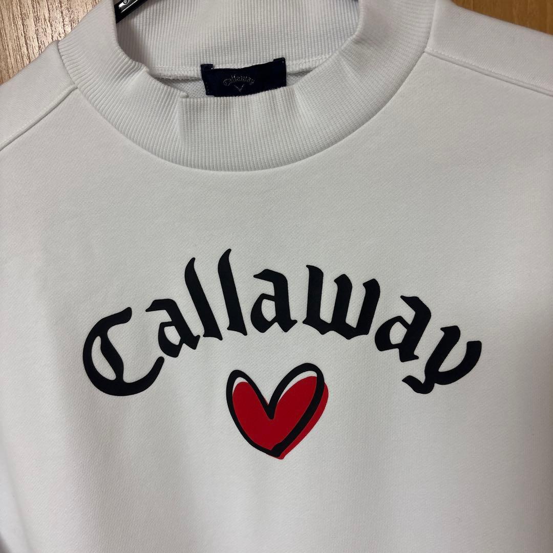 再入荷♡新品ラブキャロウェイゴルフ半袖スウェットモックシャツM白Callaway