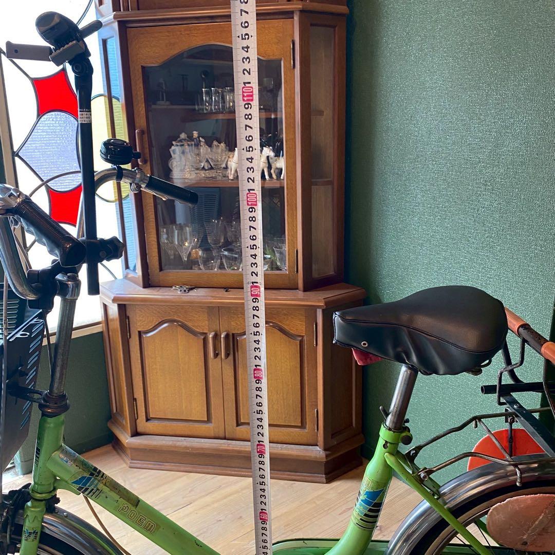 自転車 昭和レトロ 当時物 ママチャリ 緑 グリーン インテリア レトロポップ