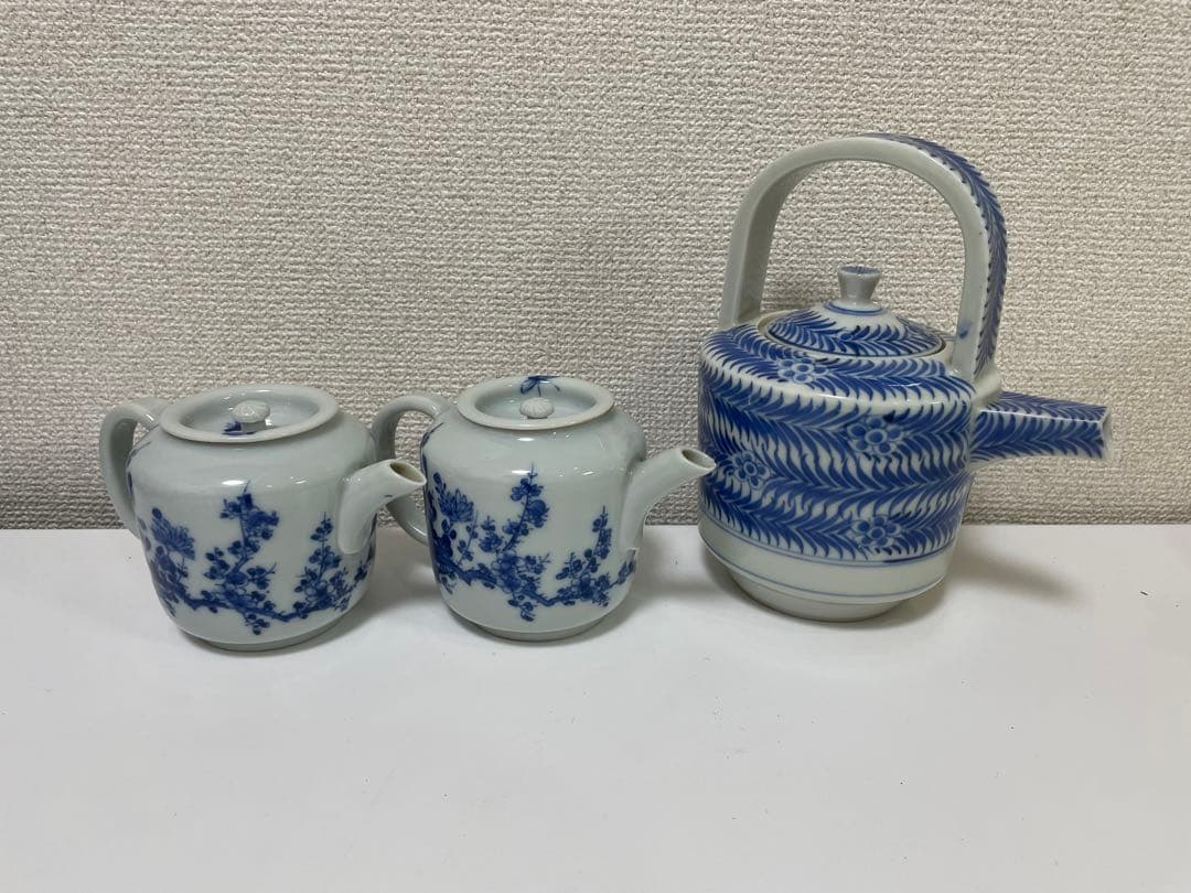 【現状品】染付 陶器 急須 湯呑み 大化年制 まとめ アンティーク レトロ