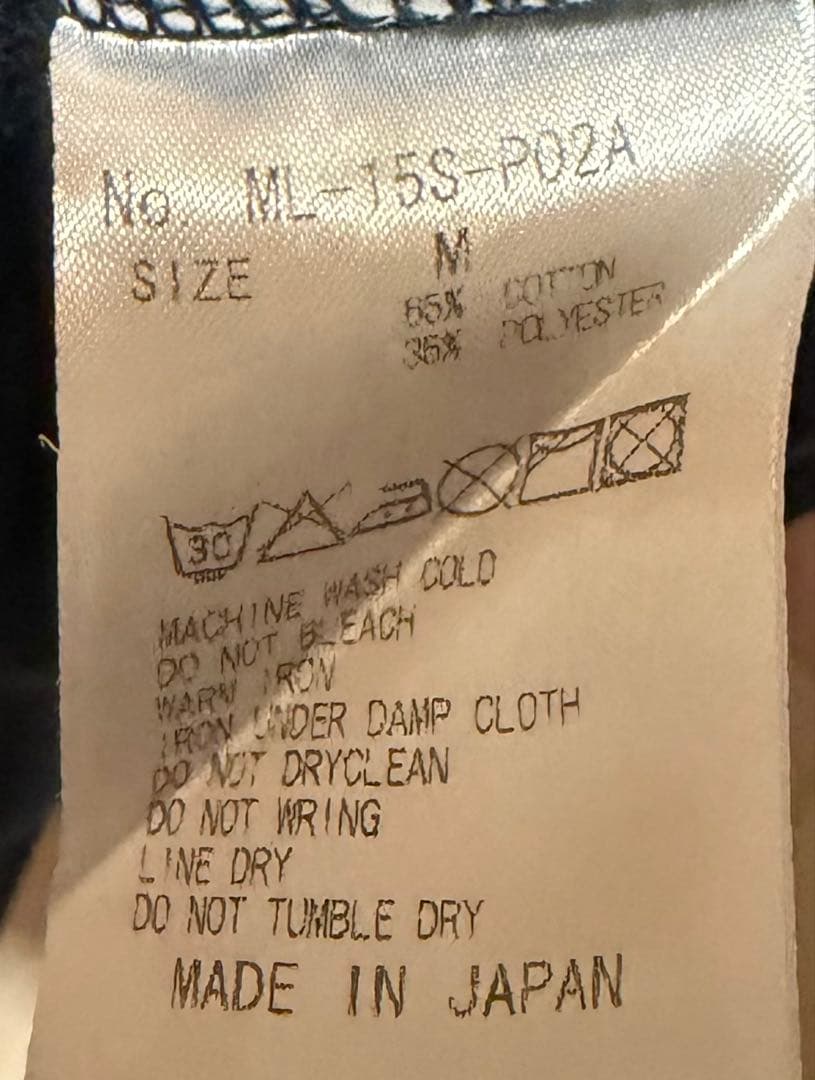 【日本製】マークアンドロナ ポロシャツ スカルワッペン 星刺繍 紺 ピンク M