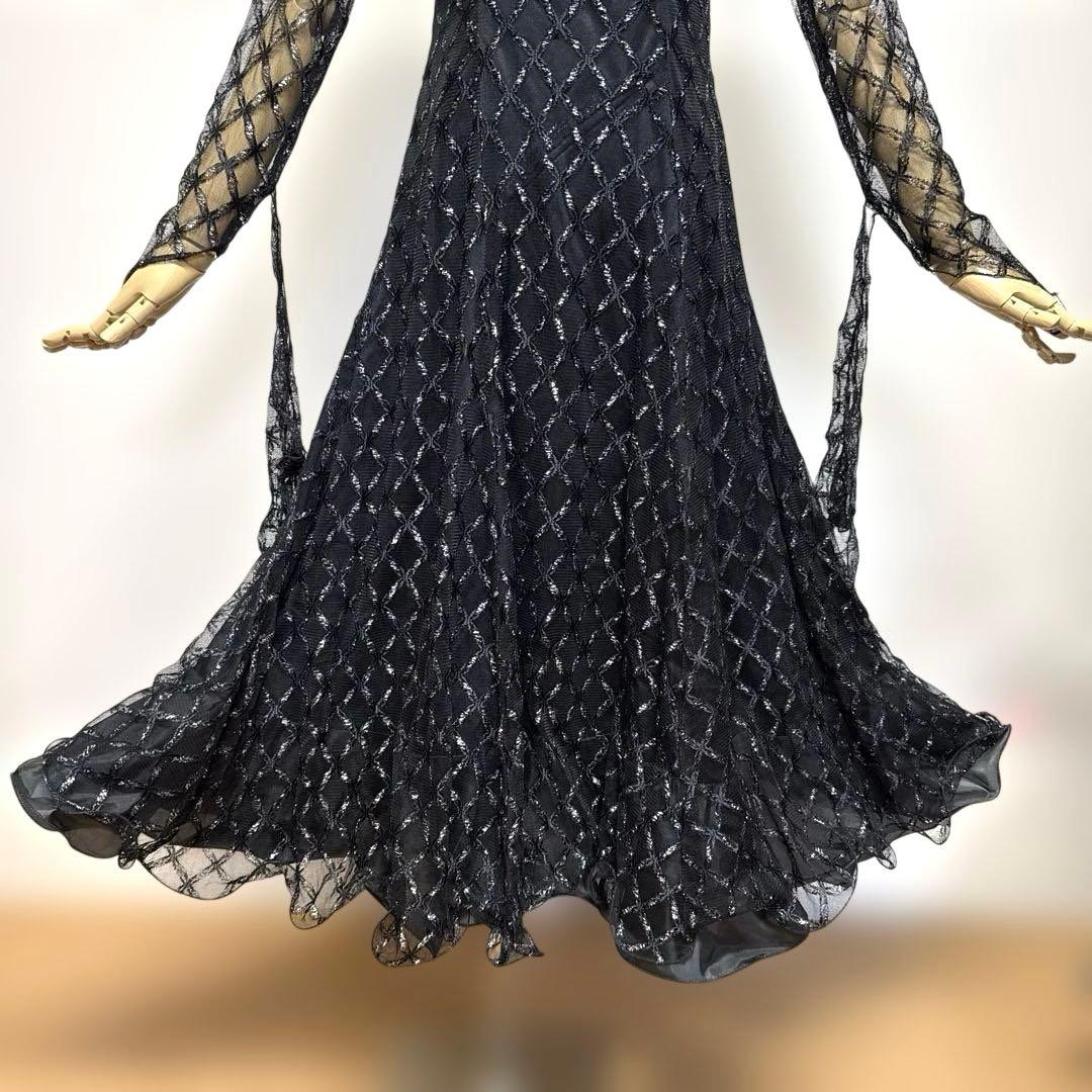 6428★prima boutique★M 黒 スタンダードドレス 社交ダンス