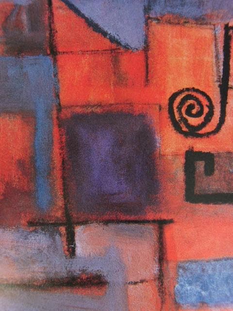 田井雄二、【見つめる顔 】、希少な額装用画集画、新品高級額 額装付