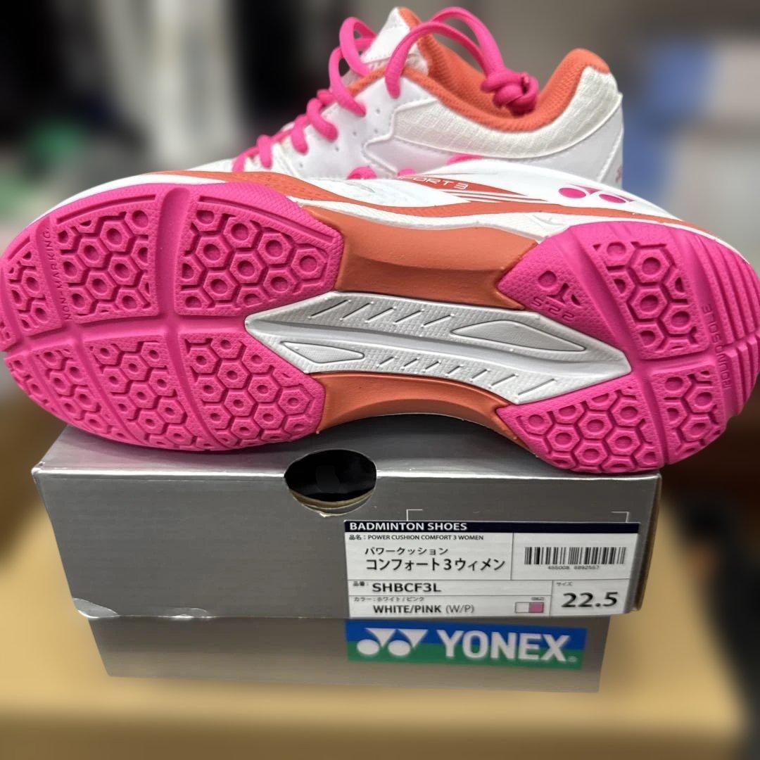 YONEX バドミントンシューズ SHBFC3L 22.5cm ホワイト/ピンク