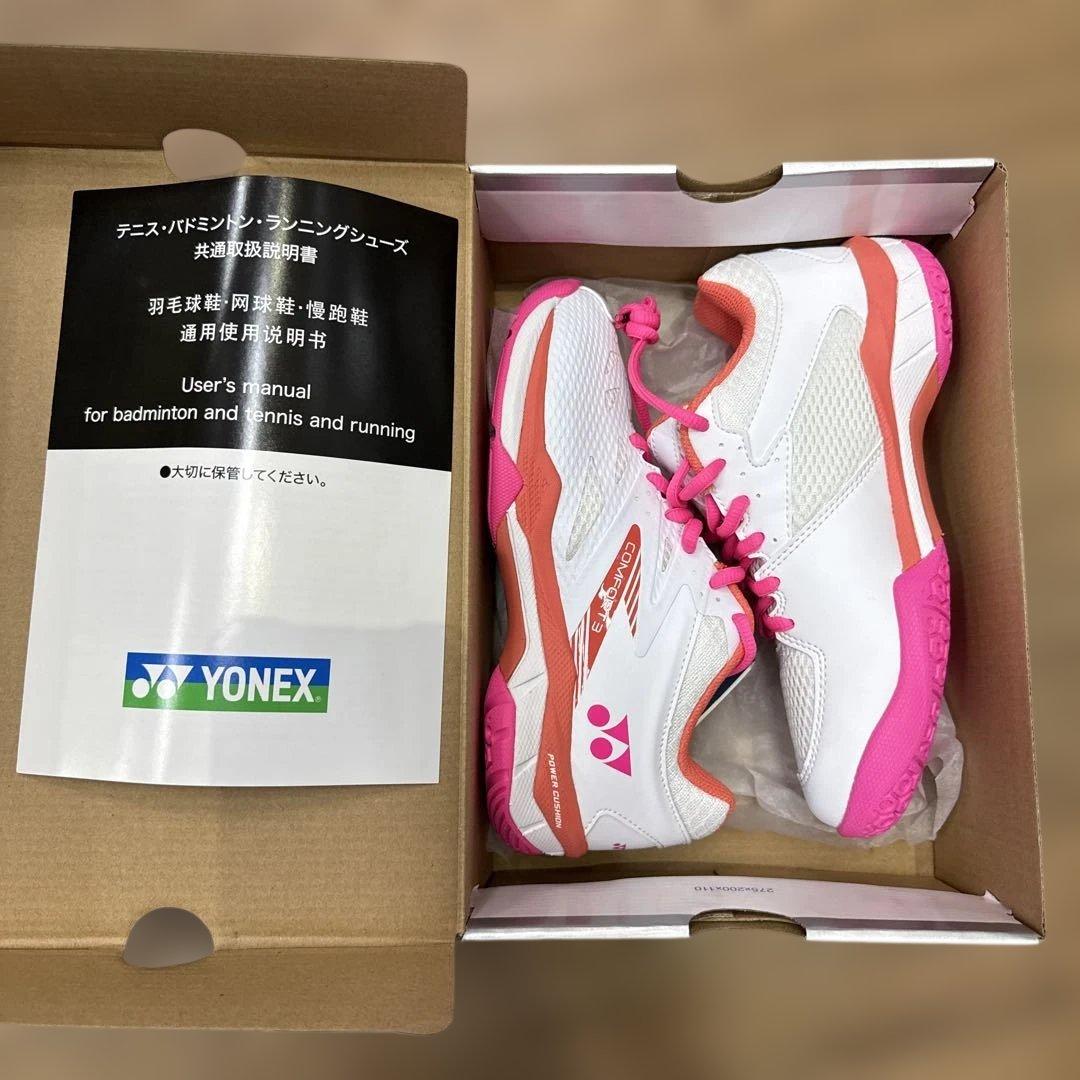 YONEX バドミントンシューズ SHBFC3L 22.5cm ホワイト/ピンク