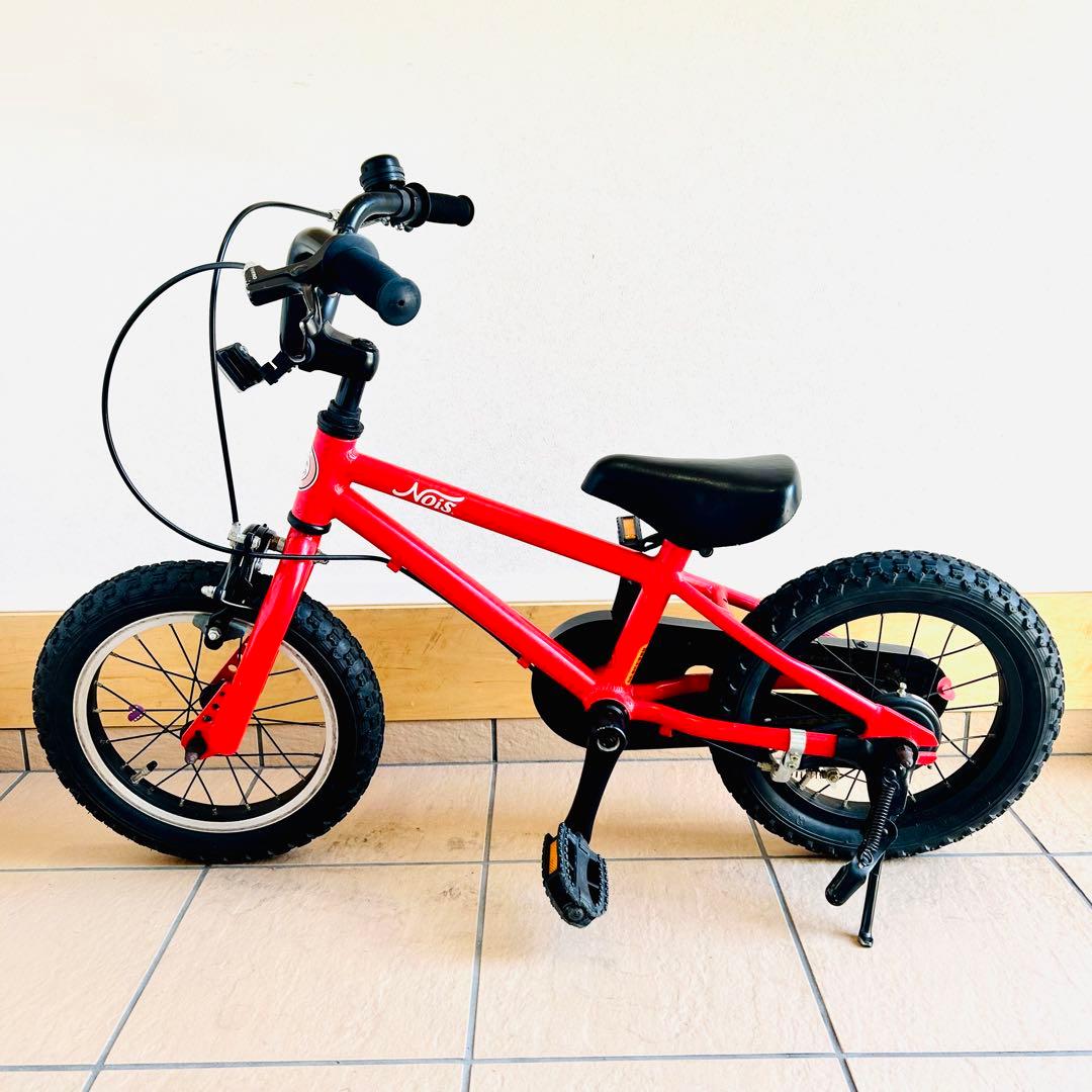 【室内保管・良品】NOiS KIDS 14インチ レッド 補助輪・スタンド付