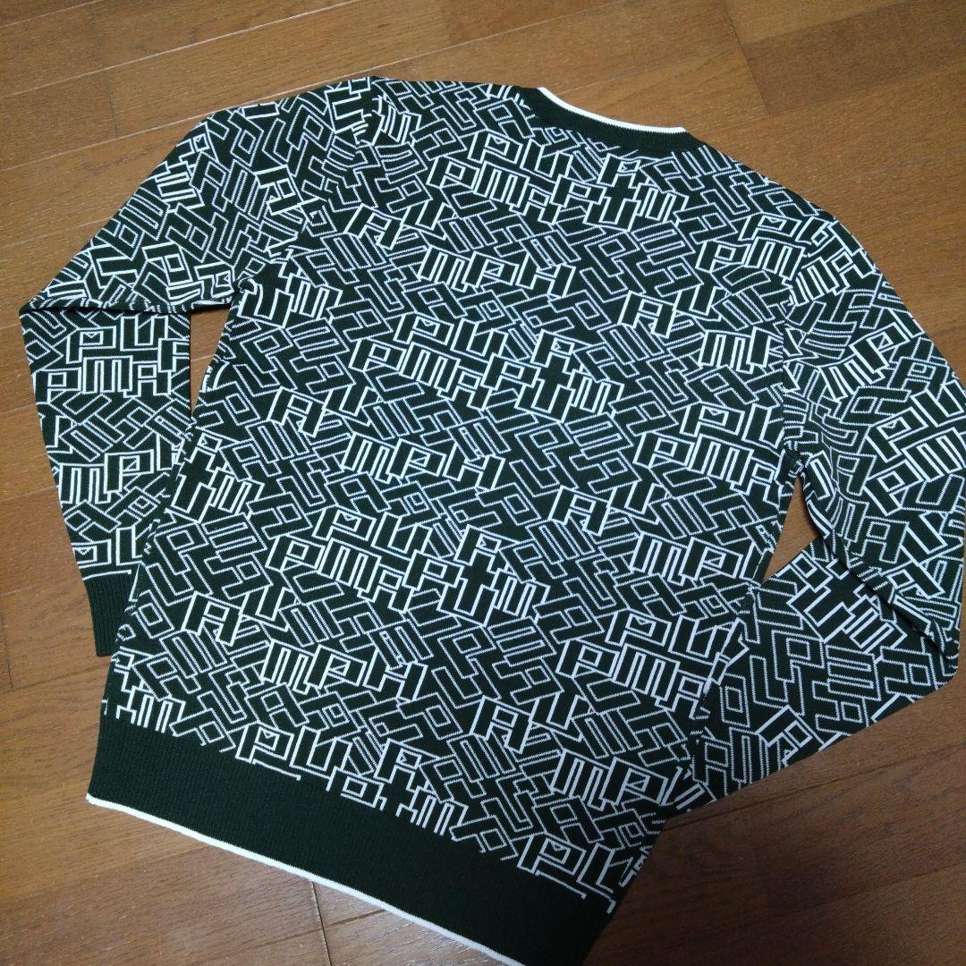 新品　PUMA GOLF プーマゴルフロゴグラフィック Vネックセーター　M