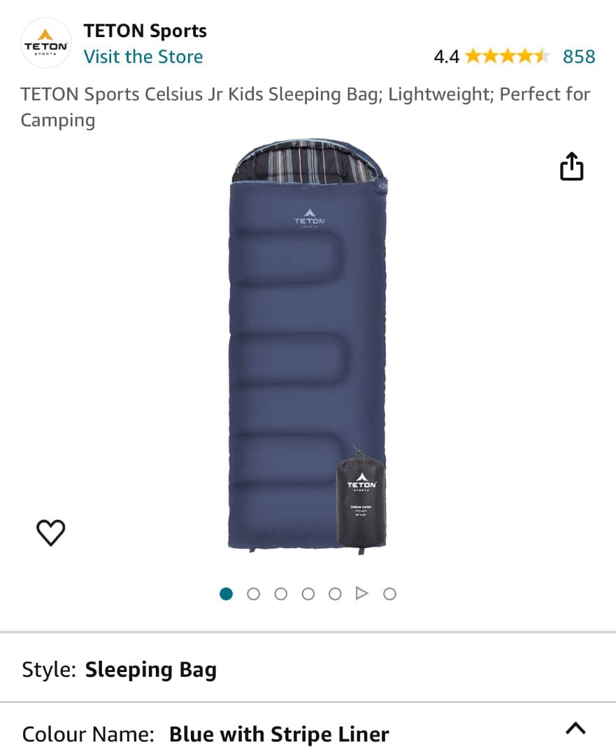 TETON ジュニア 寝袋 シュラフ ストライプ