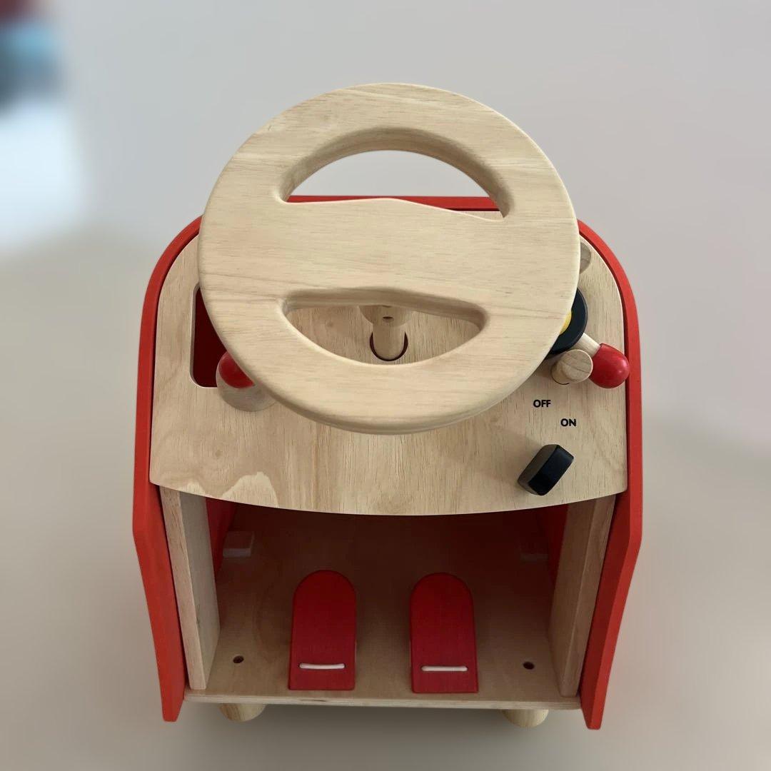 PLAN TOYS プラントイ ドライビングシート 車 ハンドル おもちゃ 木製