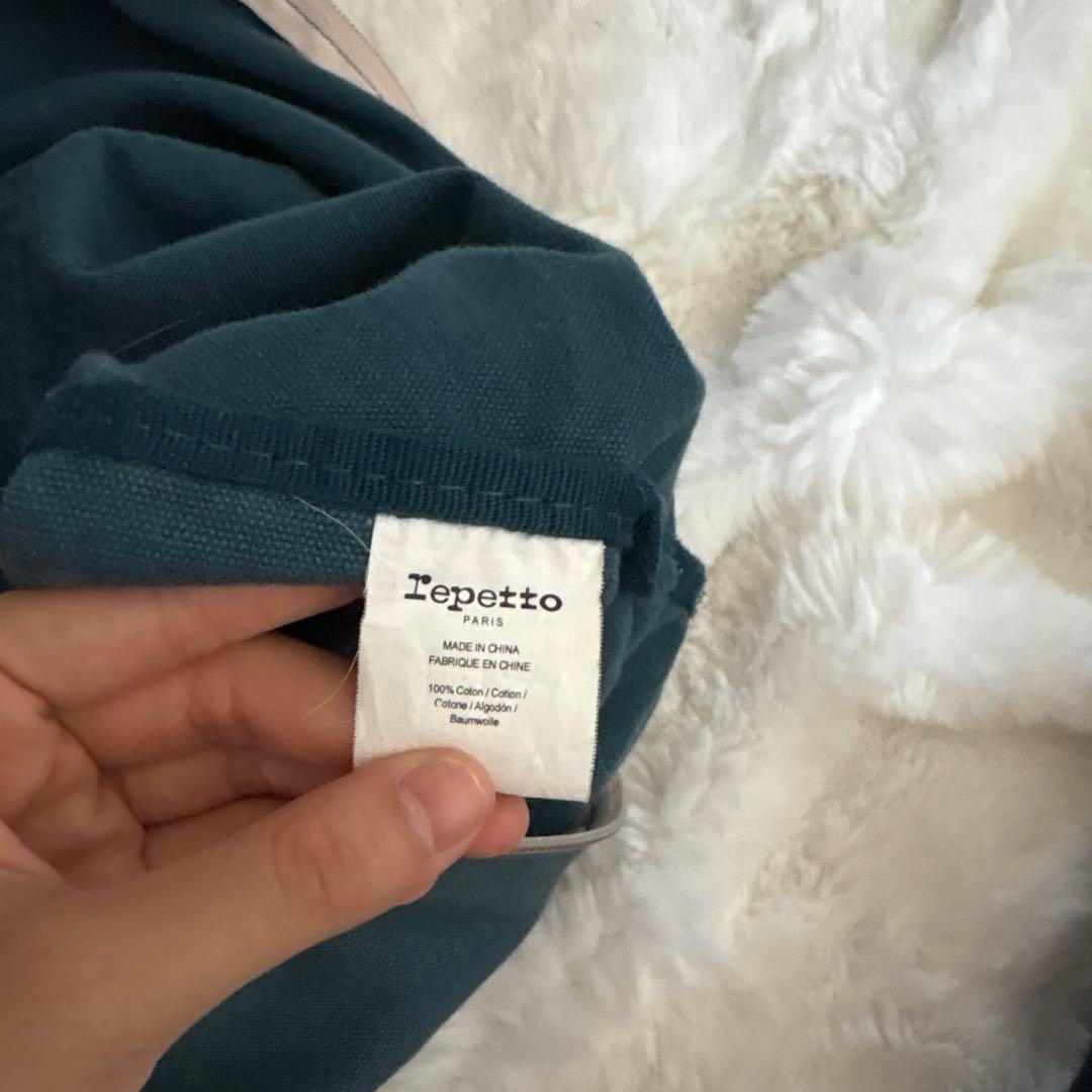 repetto 青 グリーン トートバッグ