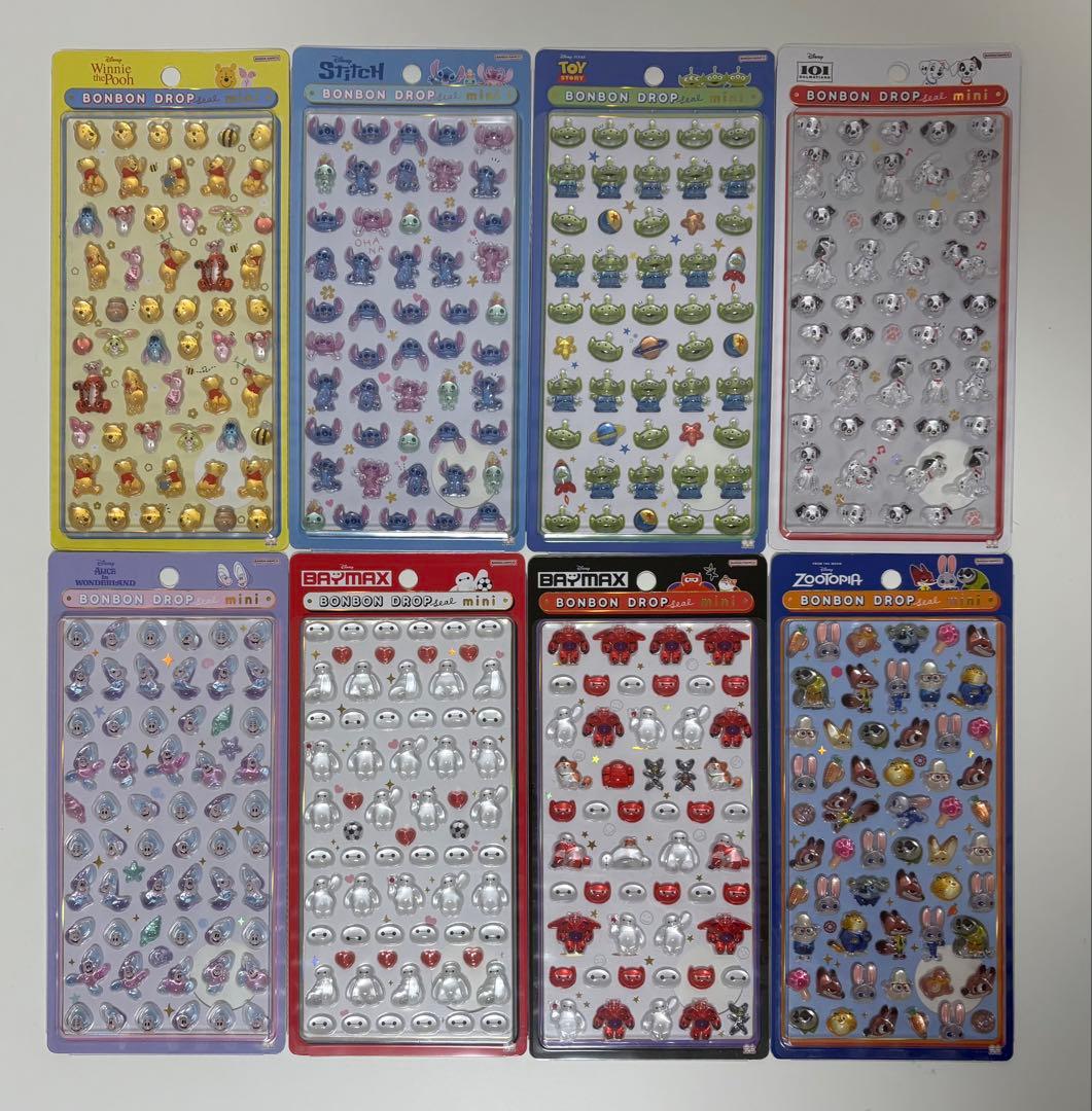 正規品　ボンボンドロップシール　ディズニーミニ　８種コンプリートセット