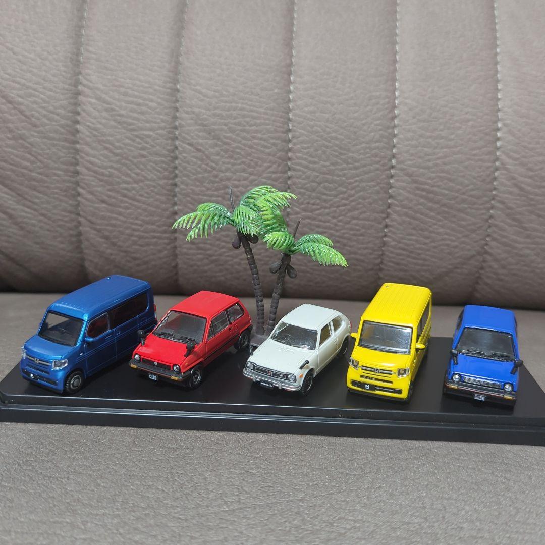 1/64ミニカーHONDAシティ2台　N-VAN2台 シビック1台　5台セット