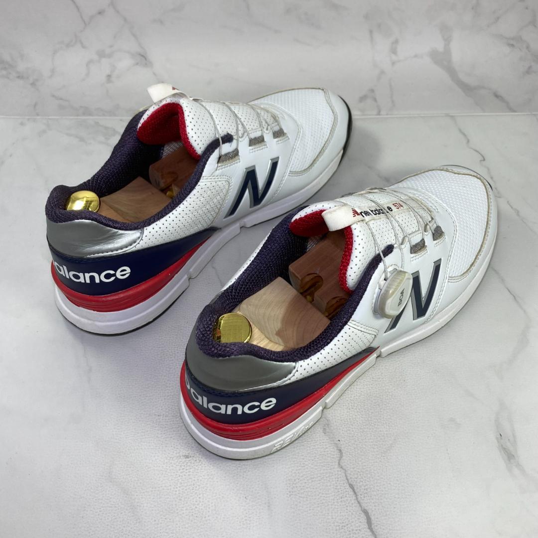 【美品】new balance ゴルフシューズ 26.0㎝ 白/紺/赤