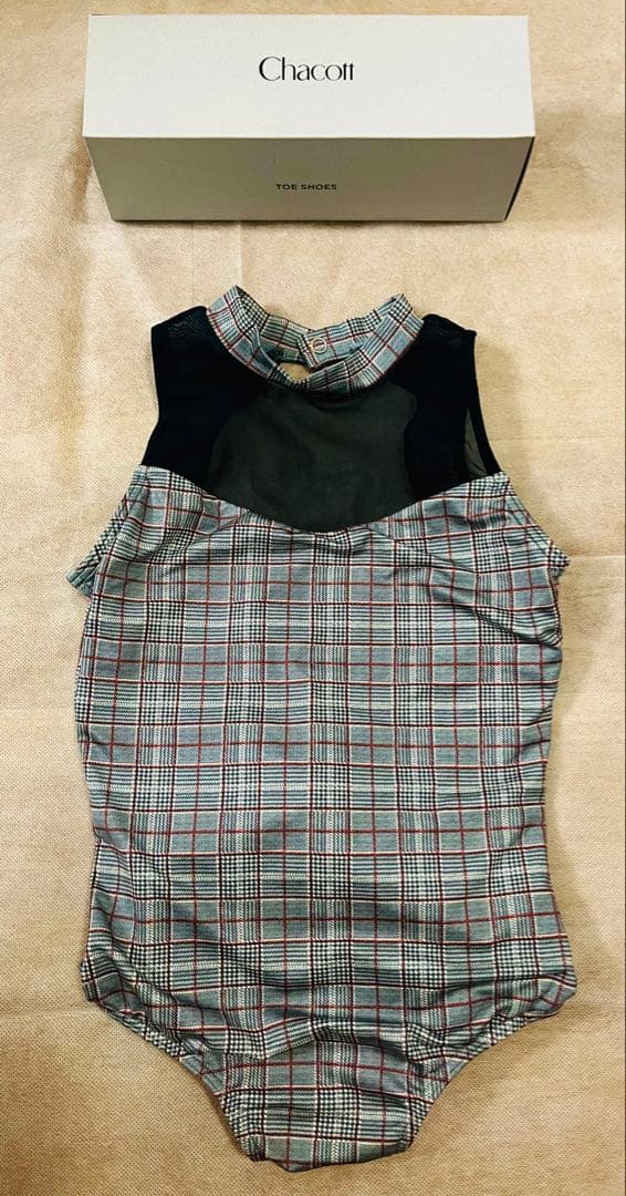 Chacott チェック柄バレエレオタード 140 美品 袋付き⭐︎