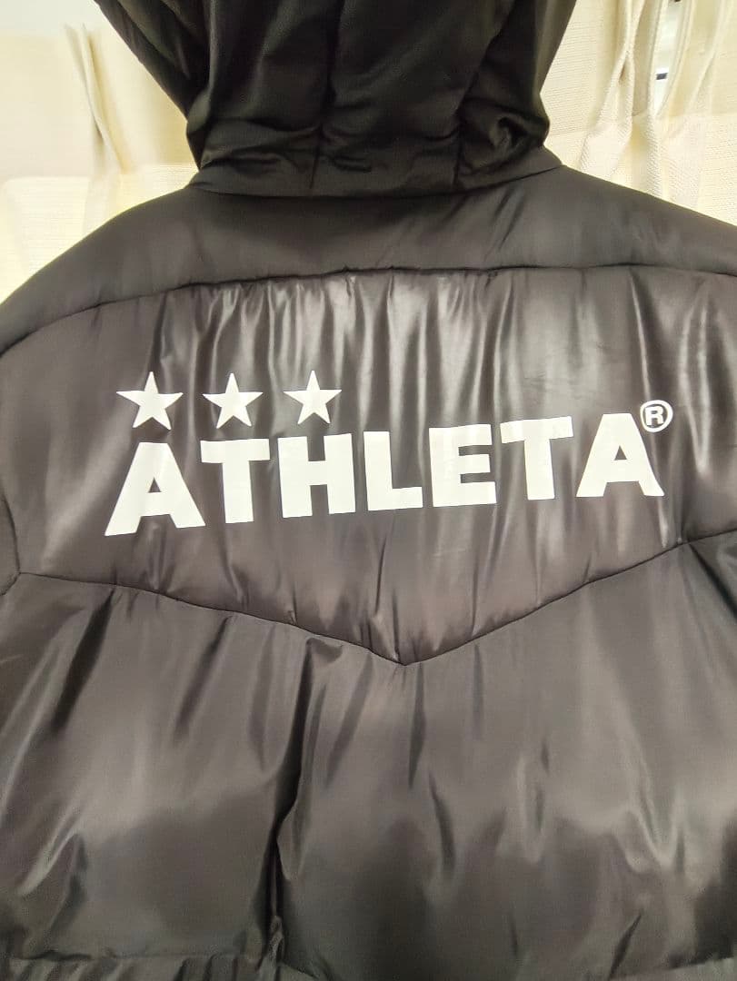 ATHLETA ベンチコート ブラック フード付き　size o