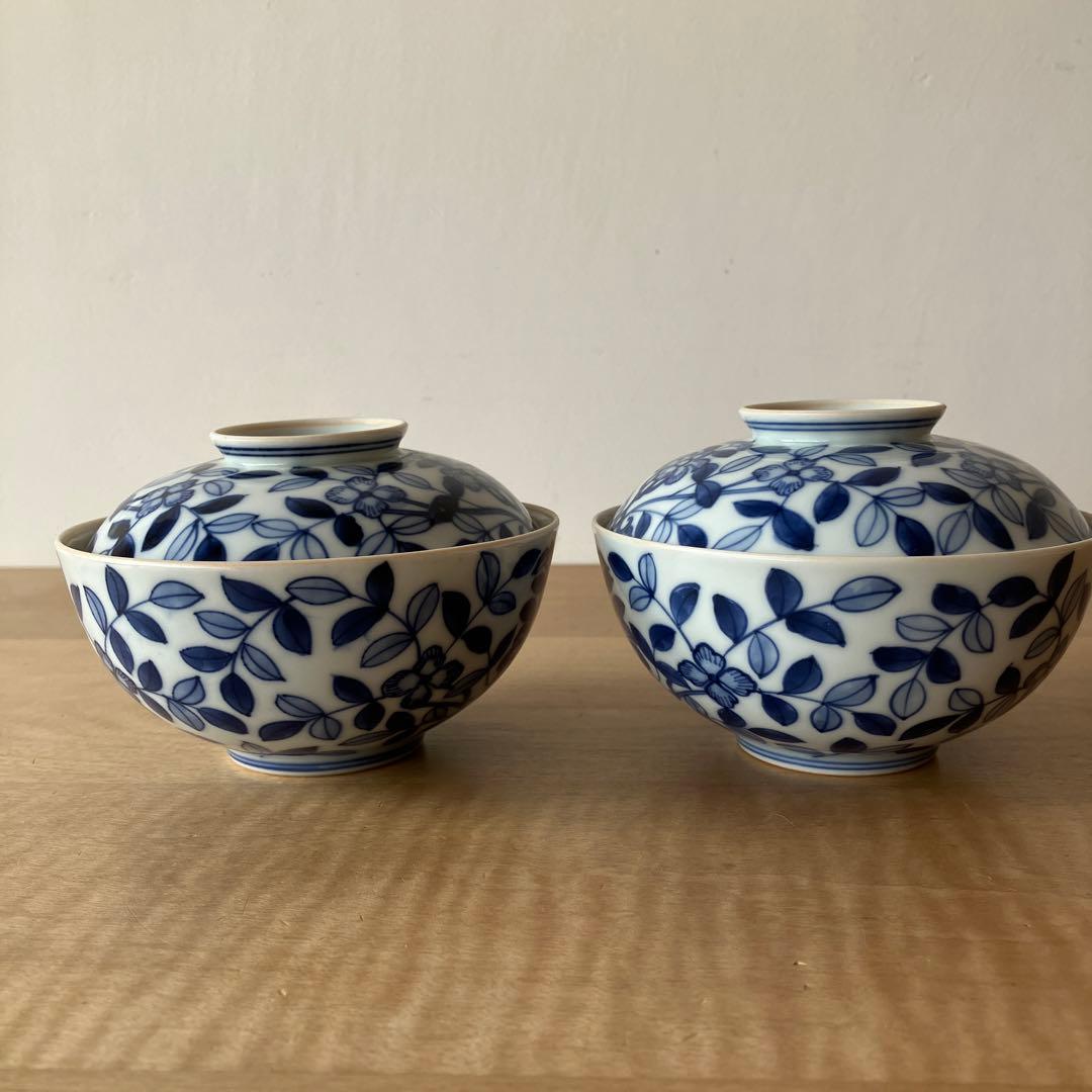 京都　清水焼　蓋付お茶碗　2客