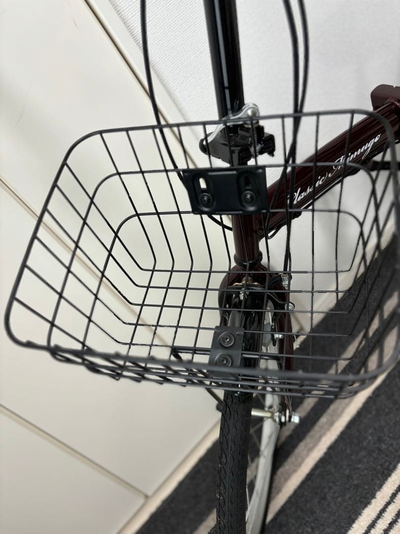 多摩市直　折り畳み自転車変速付20インチ　ワインレッド&ブラック